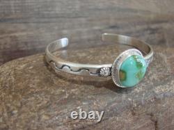 Bracelet en argent sterling amérindien et turquoise de Sonora signé SY