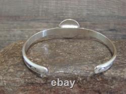 Bracelet en argent sterling amérindien et turquoise de Sonora signé SY