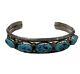 Bracelet En Argent Sterling Avec Turquoise De Morenci De Style Amérindien Navajo Vintage