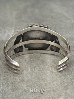 Bracelet en argent sterling cariné BIG MORENCI en turquoise vintage amérindien Navajo
