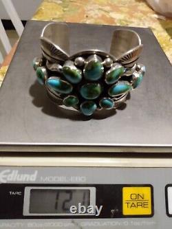 Bracelet en argent sterling et turquoise navajo amérindien