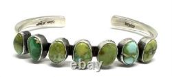Bracelet en argent sterling fait à la main Navajo Amérindien avec turquoise Sonoran Gold