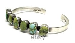 Bracelet en argent sterling fait à la main Navajo Amérindien avec turquoise Sonoran Gold