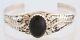 Bracelet En Argent Sterling Fait Main Navajo Amérindien Avec Onyx Noir