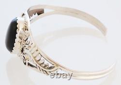 Bracelet en argent sterling fait main Navajo Amérindien avec onyx noir