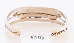 Bracelet en argent sterling fait main Navajo Amérindien avec opale de laboratoire