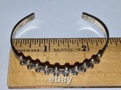 Bracelet en argent sterling massif gravé vintage amérindien 2.5