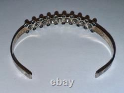 Bracelet en argent sterling massif gravé vintage amérindien 2.5