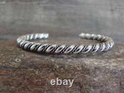Bracelet en argent sterling torsadé 3/16 amérindien Navajo par Tahe