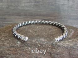 Bracelet en argent sterling torsadé 3/16 amérindien Navajo par Tahe