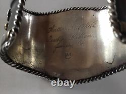 Bracelet en argent sterling turquoises Navajo Amérindien vintage Walter Mitchell