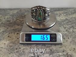 Bracelet en argent sterling turquoises Navajo Amérindien vintage Walter Mitchell