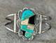 Bracelet En Argent Sterling Vintage Amérindien Navajo Cheri S. Turquoise Onyx Mop