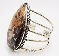Bracelet en bracelet en argent sterling Navajo amérindien en cuivre natif et dolomite