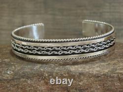 Bracelet en chaîne en argent sterling tordu Navajo amérindien par Tahe
