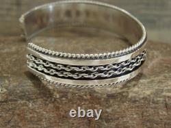 Bracelet en chaîne en argent sterling tordu Navajo amérindien par Tahe