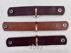 Bracelet en cuir avec pierre ovale bleue Royston