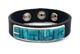 Bracelet En Cuir Et Turquoise Kingman Am&eacute;rindien Navajo Par Yazzie Sku23317
