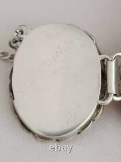 Bracelet en disque navajo signé RF amérindien 1 1/4 LARGEUR