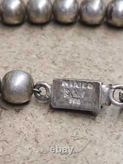 Bracelet en perles Navajo en argent sterling fait main par des Amérindiens