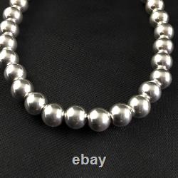 Bracelet en perles en argent sterling 7,75 Native American Navajo 90108