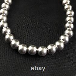 Bracelet en perles en argent sterling 7,75 Navajo Amérindien 17392