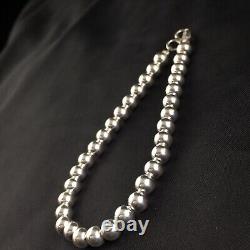 Bracelet en perles en argent sterling 7,75 Navajo Amérindien 17392