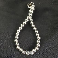Bracelet en perles en argent sterling 7,75 Navajo Amérindien 17392