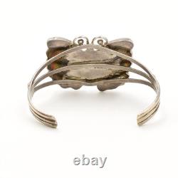 Bracelet en turquoise en forme de papillon sculpté par Aron Johnson, amérindien Navajo en argent sterling