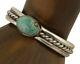 Bracelet En Turquoise Naturelle Navajo Du Sud-ouest En Argent 925, Artiste Amérindien