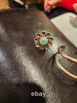 Bracelet et anneau en turquoise vintage amérindien Navajo