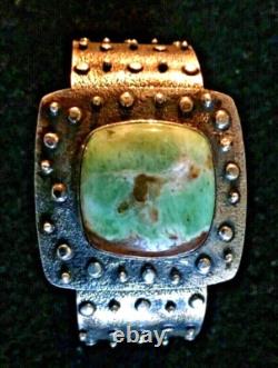 Bracelet jonc artisanal amérindien en argent sterling et turquoise