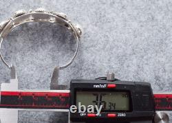 Bracelet jonc en argent avec véritable pierre de lune Navajo amérindien vintage ! État neuf