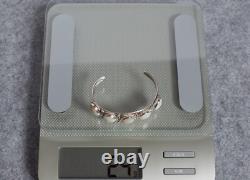 Bracelet jonc en argent avec véritable pierre de lune Navajo amérindien vintage ! État neuf