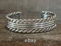 Bracelet jonc en argent sterling 1/2 indien Navajo Tahe américain natif