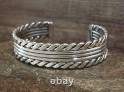 Bracelet jonc en argent sterling 1/2 indien Navajo Tahe américain natif