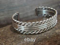 Bracelet jonc en argent sterling 1/2 indien Navajo Tahe américain natif