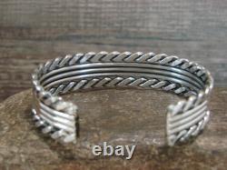 Bracelet jonc en argent sterling 1/2 indien Navajo Tahe américain natif