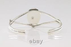 Bracelet jonc en argent sterling Kingman turquoise Navajo Amérindien Sadie Jim