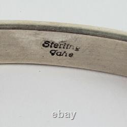Bracelet jonc en argent sterling Navajo amérindien signé Tahe 6,25