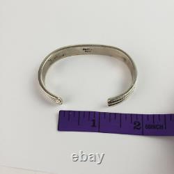 Bracelet jonc en argent sterling Navajo amérindien signé Tahe 6,25