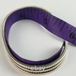 Bracelet jonc en argent sterling Navajo amérindien signé Tahe 6,25
