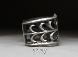 Bracelet jonc en argent sterling Navajo vintage en sable, taille 6.25