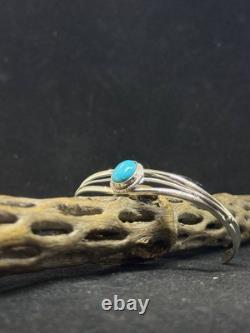 Bracelet jonc en argent sterling avec turquoise Sleeping Beauty, Navajo amérindien