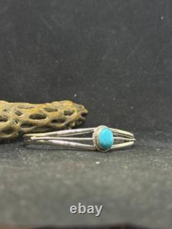 Bracelet jonc en argent sterling avec turquoise Sleeping Beauty, Navajo amérindien