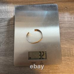 Bracelet jonc en argent sterling estampillé Navajo Américain natif VTG marqué GN