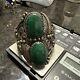 Bracelet Jonc En Argent Sterling Et Malachite Navajo Amérindien 119,49 G
