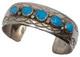 Bracelet Jonc En Argent Sterling Et Turquoise Amérindien Navajo