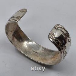 Bracelet jonc en argent sterling et turquoise amérindien Navajo
