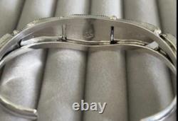 Bracelet jonc en argent sterling turquoise Navajo Amérindien par Calvin Belin